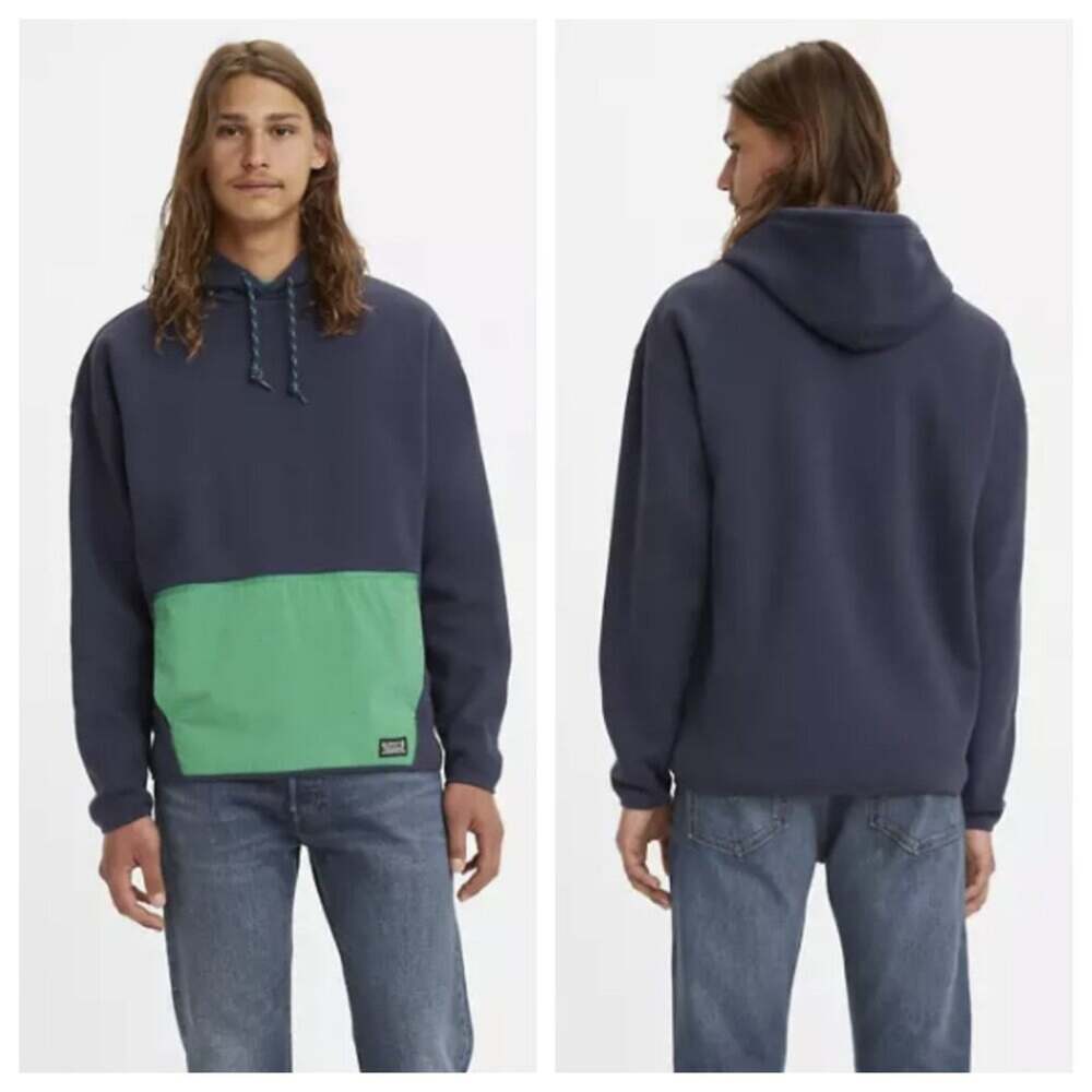 NWT Levi's Men's Utility Hoodie Sweatshirt Navy Green Size XL